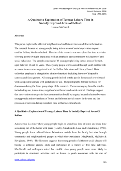 A Qualitative Exploration of Teenage Leisure Time in