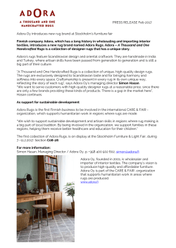 A Thousand And One Handcrafted Rugs, Press release