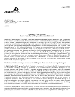 AssetMark Trust Company Insured Cash Deposit Program