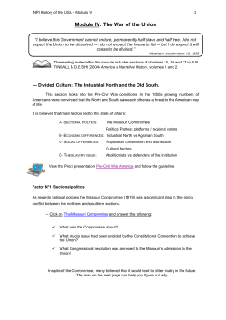 Module IV: The War of the Union