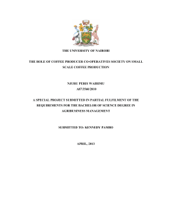 THE UNIVERSITY OF NAIROBI THE ROLE OF COFFEE