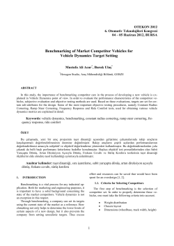 Benchmarking of Market Competitor Vehicles for