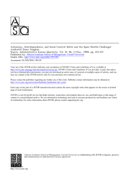 Autonomy, Interdependence, and Social Control: NASA and the