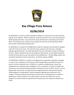 Bay Village Press Release 10/06/2014