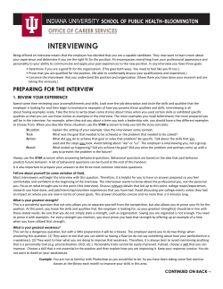 Interviewing - School of Public Health Career Services