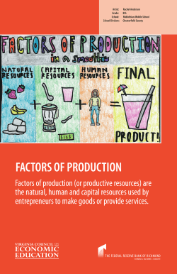 Factors of Production - Economic Concepts Poster 2009