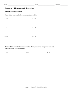 Lesson 2 Homework Practice Prime Factorization