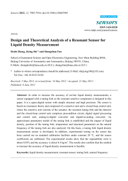 Design and Theoretical Analysis of a Resonant Sensor for Liquid