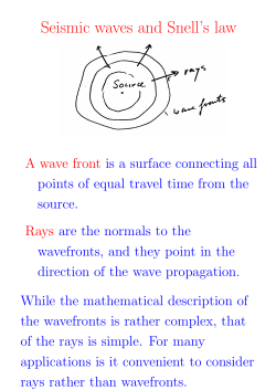 Seismic waves and Snell`s law