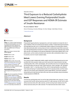 Third Exposure to a Reduced Carbohydrate Meal Lowers Evening