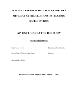 ap united states history - Freehold Regional High School District