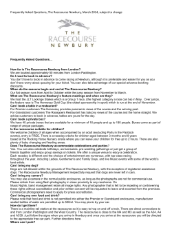 Frequently Asked Questions, The Racecourse Newbury, March