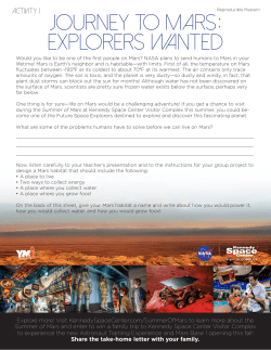 Journey to Mars : Explorers Wanted