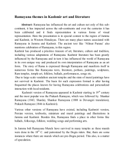 Ramayana themes in Kashmir art and literature