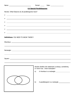 6.4 Special Parallelograms Review