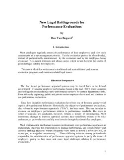 New Legal Battlegrounds for Performance Evaluations