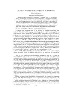 Subjects in Acehnese and the Nature of the Passive