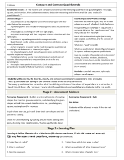 Compare and Contrast Quadrilaterals