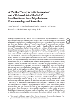 A World of `Purely Artistic Conception` and a `Universal Art of