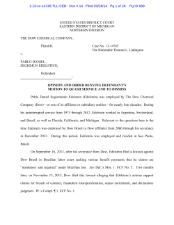 Dow Chemical Co. v. Daniel (E.D. Mich. 2014)