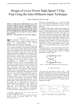 Design of a Low-Power High-Speed T-Flip- Flop Using