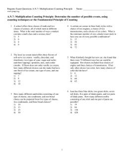 Multiplication Counting Principle