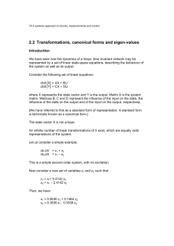 2.2 Transformations, canonical forms and eigen
