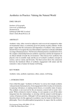 Aesthetics in Practice: Valuing the Natural World