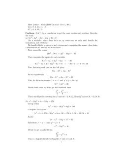 Matt Luther - Math 2R03 Tutorial - Dec 1, 2011 9.6 #7, 8, 10, 11, 12