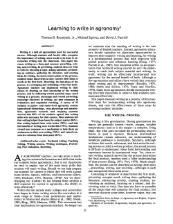 (1985) Learning to Write In Agronomy (JNRLSE)