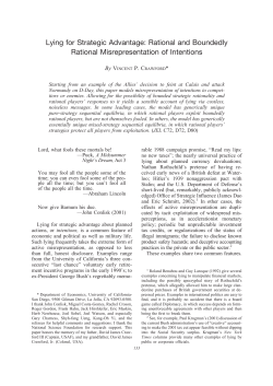 Rational and Boundedly Rational Misrepresentation of Intentions