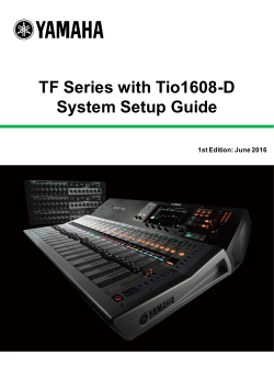 TF Series with Tio1608-D System Setup Guide