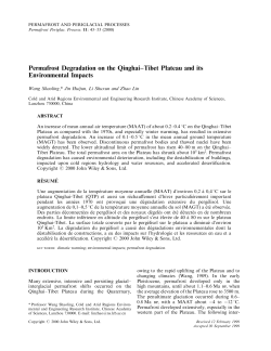 Permafrost Degradation on the Qinghai&plusmn;Tibet Plateau and its
