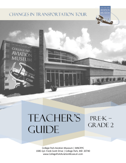 Teacher`s Guide Pre-K-Grade 2 - College Park Aviation Museum