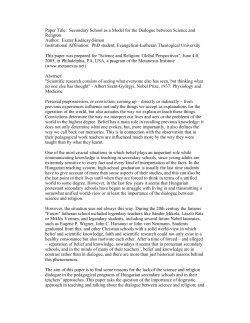 Secondary School as a Model for the Dialogue between Science