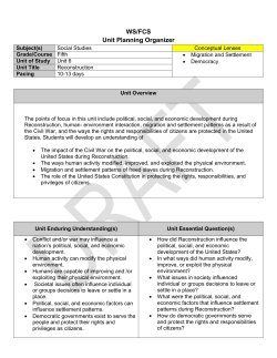 Unit 6 - Reconstruction