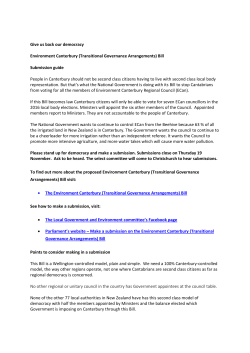 Give us back our democracy Environment Canterbury (Transitional