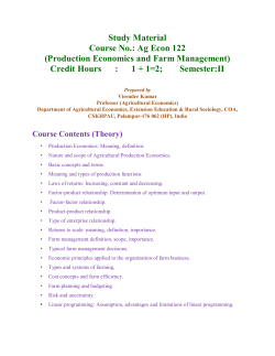 Study Material Course No.: Ag Econ 122 (Production Economics