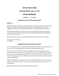 Royal Warrant - Regulations for [...] - ICC