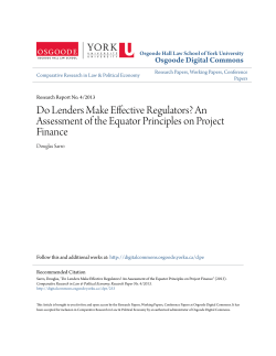 Do Lenders Make Effective Regulators? An Assessment of the