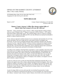 Ramsey County Attorney`s Office said in a news release
