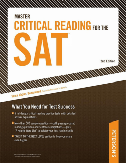 Master Critical Reading for the SAT: What You Need for