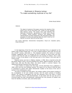 Ekphrasis in Shawna Lemay - Portal de Peri&oacute;dicos da Faculdade de