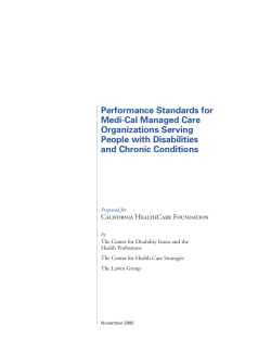 Performance Standards for Medi-Cal Managed Care Organization