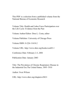 The Prevalence of Chronic Respiratory Disease in the
