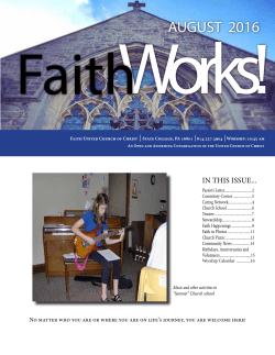 Aug 2016 - Faith United Church of Christ