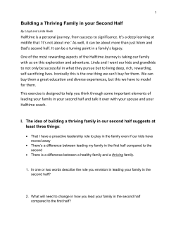 Building a Thriving Family in your Second Half