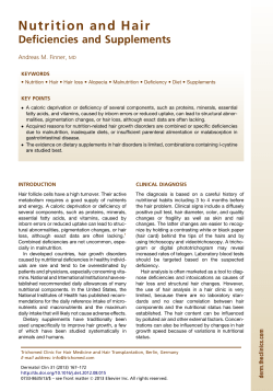 Nutrition and Hair - Dermatologic Clinics