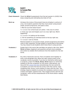 Level 2 6.1 Lesson Plan