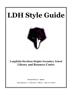 LDH Style Guide - Longfields-Davidson Heights Secondary School